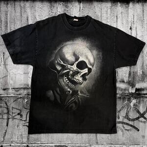 2000s Marvel Ghost Rider Tee – Large – Black – Biker Gothic